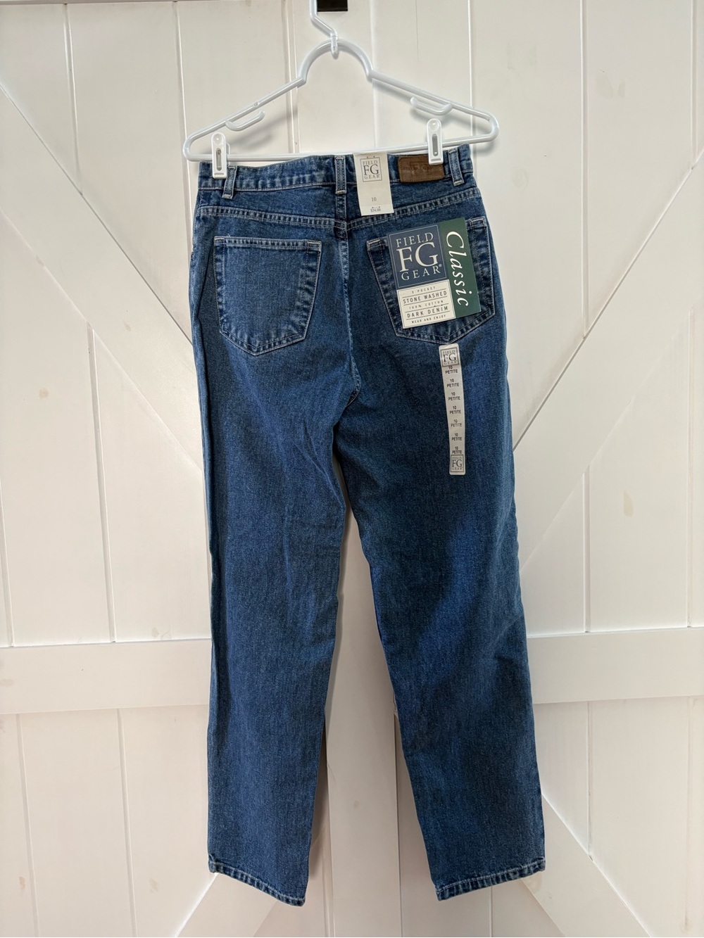 Field Gear Classic Stone Washed 5-Pocket 100% Cotton Dark Denim Jeans Petite 10